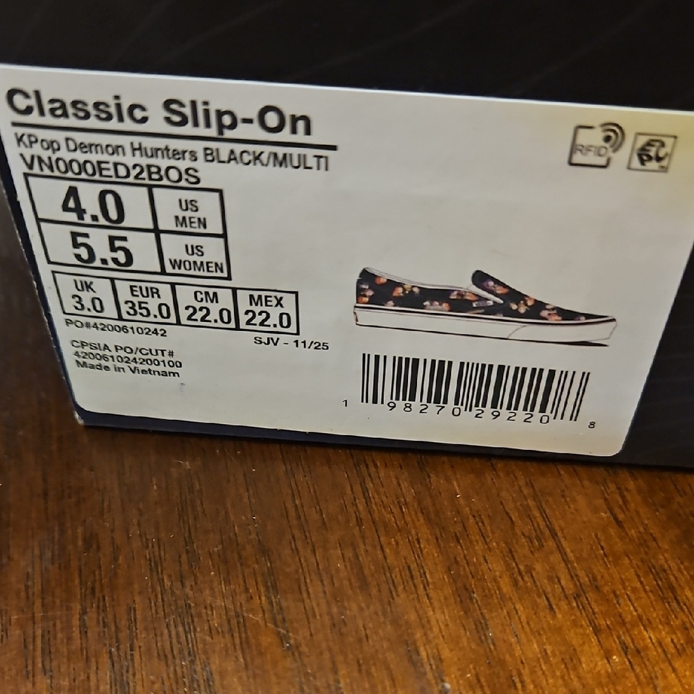 Vans Kids Slip-On Sneakers - Black with Colorful Print - Picture 2 of 8